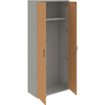 Policová skříň SZR 5 80 01 – Skříň šatní dvéřová 192 × 80 cm - Buk , Šedá , UCO – černá