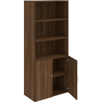 Policová skříň D 5 80 03 – Skříň policová dvéřová 185 × 80 cm - Ořech , Ořech , USN – Hobis