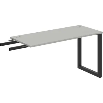 Psací stůl UE O 1400 RU – Stůl pracovní délky 140 cm, hl. 60 cm, k řetězení - Šedá , Černý kov