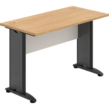 Psací stůl CE 1200 – Stůl pracovní rovný 120 cm, hl. 60 cm - Dub , Bílá , Černý kov