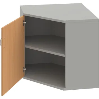 Policová skříň SRV 2 01 L – Skříň vnitřní roh levá 76,8 cm - Buk , Šedá , USN – Hobis