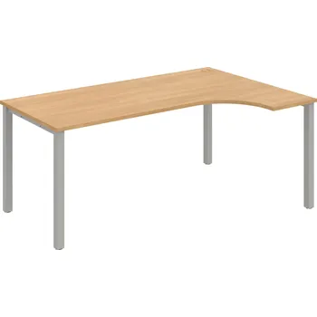 Psací stůl UE 1800 L – Stůl ergo levý 180 × 120 cm - Dub , Šedý kov