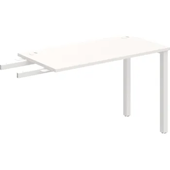 Psací stůl UE 1200 RU – Stůl pracovní délky 120 cm, hl. 60 cm, k řetězení - Bílá , Bílý kov