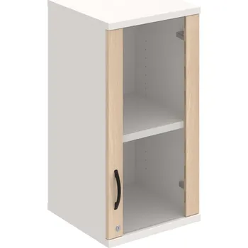 Policová skříň SZ 2 40 02 P H – Skříň policová dvéřová 76,8 × 40 cm - Akát , Bílá , UCO – černá