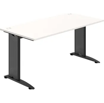 Psací stůl FS 1600 – Stůl pracovní rovný 160 cm - Bílá , Černý kov