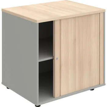 SPRZ 80 60 P P – Skříňka ke stolu, roletová, pravá, š. 80 cm, léta podél - Akát , Šedá , Akát