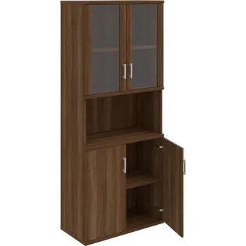 Policová skříň S 5 80 07 – Skříň policová dvéřová 192 × 80 cm - Ořech , Ořech , USH – hranatá