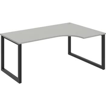 Psací stůl UE O 1800 60 L – Stůl ergo 180 × 120 cm, levý - Šedá , Černý kov