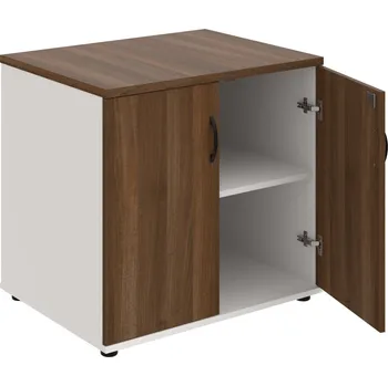 SPZ 80 60 P – Skříňka ke stolu, zavřená, š. 80 cm, léta podél - Ořech , Bílá , UCO – černá