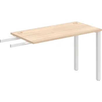 Psací stůl UE 1200 RU – Stůl pracovní délky 120 cm, hl. 60 cm, k řetězení - Akát , Bílý kov