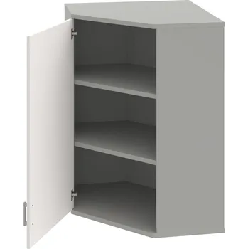 Policová skříň SRV 3 01 L H – Skříň vnitřní roh levá 115,2 cm - Bílá , Šedá , USH – hranatá