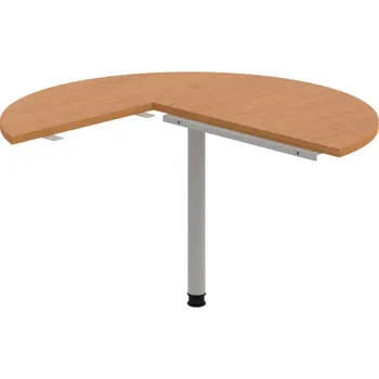 Psací stůl CP 22 P P – Stůl jednací, pravý, léta podél ø 120 cm - Olše , Šedý kov