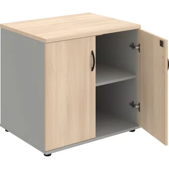 SPZ 80 60 N – Skříňka ke stolu, zavřená, š. 80 cm, léta napříč - Akát , Šedá , UCO – černá