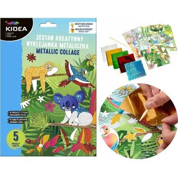 Výtvarná sada Kreativní sada Kidea Metalická koláž, Zvířátka