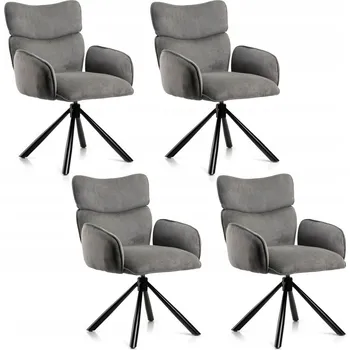 Jídelní židle Židle HowHomely látka šedá 4 ks