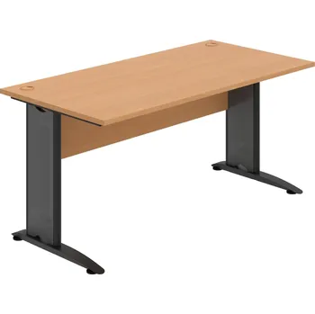 Psací stůl CS 1600 – Stůl pracovní rovný 160 cm - Buk , Buk , Černý kov