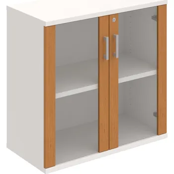 Policová skříň SZ 2 80 02 – Skříň policová dvéřová 76,8 × 80 cm - Olše , Bílá , USH – hranatá