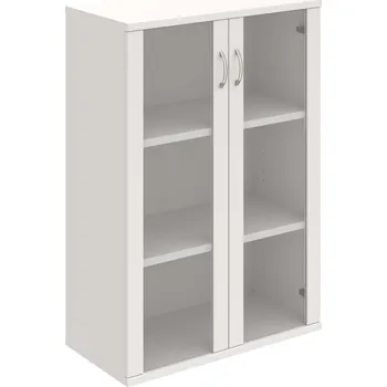 Policová skříň S 3 80 04 – Skříň policová dvéřová 115,2 × 80 cm - Bílá , Bílá , USN – Hobis