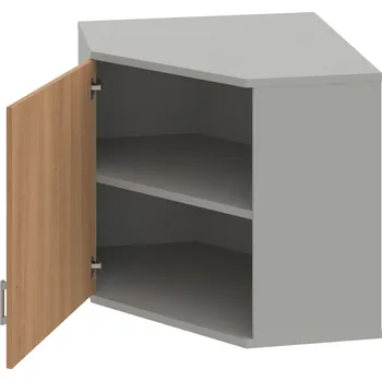 Policová skříň SRV 2 01 L H – Skříň vnitřní roh levá 76,8 cm - Višeň , Šedá , USH – hranatá