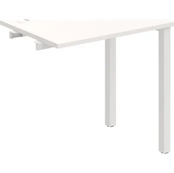 Psací stůl UE 800 R – Stůl pracovní délky 80 cm, hl. 60 cm, k řetězení - Bílá , Bílý kov