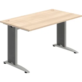 Psací stůl FS 1400 – Stůl pracovní rovný 140 cm - Akát , Šedý kov