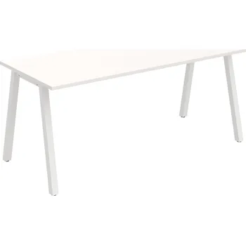 Psací stůl UJ A 1800 – Stůl jednací rovný délky 180 cm - Bílá , Bílý kov