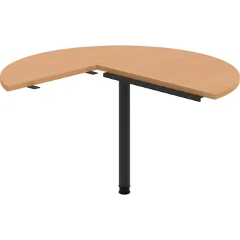 Psací stůl CP 22 P P – Stůl jednací, pravý, léta podél ø 120 cm - Buk , Černý kov
