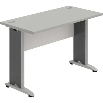 Psací stůl CE 1200 – Stůl pracovní rovný 120 cm, hl. 60 cm - Šedá , Bílá , Šedý kov