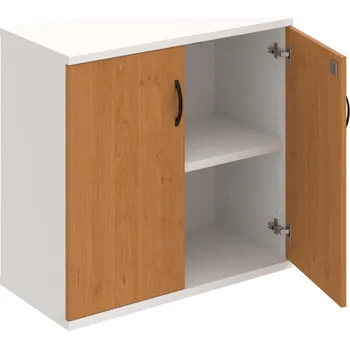 Policová skříň SZ 2 80 01 – Skříň policová dvéřová 76,8 × 80 cm - Olše , Bílá , UCO – černá