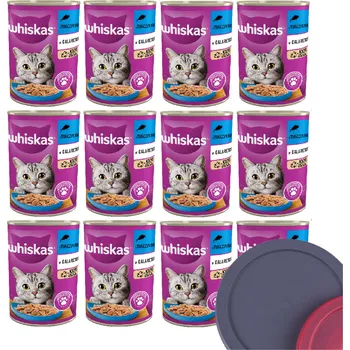 Krmivo pro kočku WHISKAS Adult tuňák 12x400g + víko plechovky ZDARMA