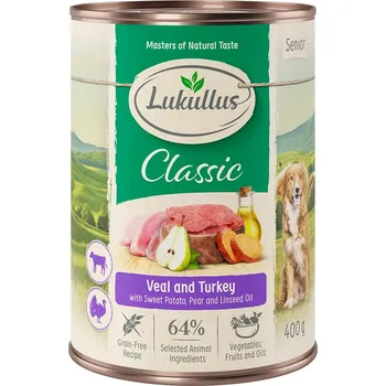 Krmivo pro psa 24x400g Lukullus - Senior drůbeží a krůtí (bez obilovin)