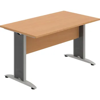Jednací stůl CJ 1400 – Stůl jednací rovný 140 cm - Buk , Buk , Šedý kov