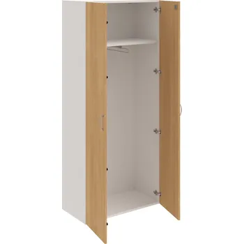 Policová skříň DZ 5 80 01 – Skříň šatní dvéřová 185 × 80 cm - Dub , Bílá , USN – Hobis