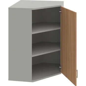 Policová skříň SRV 3 01 P H – Skříň vnitřní roh pravá 115,2 cm - Višeň , Šedá , USH – hranatá