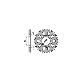 Řetězová sada pro motocykl PBR Výprodej ZADNÍ ŘETĚZOVÉ KOLO 334 46 C45 TRIUMPH/ HONDA CB 750 F 80-84 (JTR1334.46) (ŘETĚZ 530)