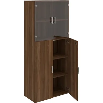 Policová skříň DZ 5 80 08 – Skříň policová dvéřová 185 × 80 cm - Ořech , Ořech , USH – hranatá