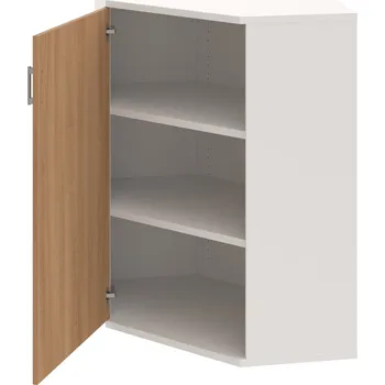 Policová skříň SRV 3 01 L – Skříň vnitřní roh levá 115,2 cm - Višeň , Bílá , USH – hranatá