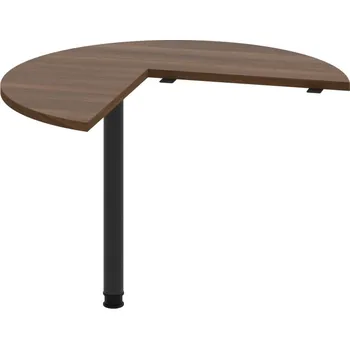 Jednací stůl FP 21 L – Stůl jednací levý ø 100 cm - Ořech , Černý kov