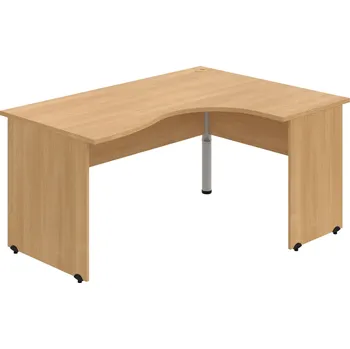 Psací stůl GE 2005 L – Stůl ergo levý 160 × 120 cm - Dub , Dub , Šedý kov