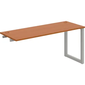 Psací stůl UE O 1600 R – Stůl pracovní délky 160 cm, hl 60 cm, k řetězení - Třešeň , Šedý kov