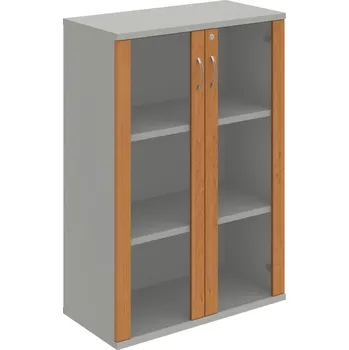 Policová skříň SZ 3 80 04 – Skříň policová dvéřová 115,2 × 80 cm - Olše , Šedá , USN – Hobis