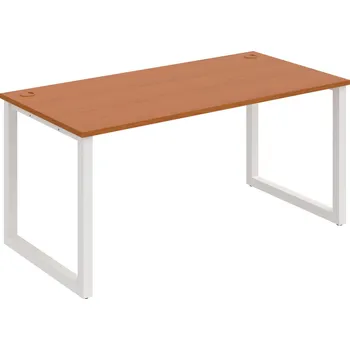 Psací stůl US O 1600 – Stůl pracovní délky 160 cm - Třešeň , Bílý kov