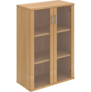 Policová skříň S 3 80 04 – Skříň policová dvéřová 115,2 × 80 cm - Dub , Dub , USH – hranatá