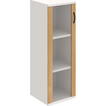 Policová skříň S 3 40 02 L – Skříň policová dvéřová 115,2 × 40 cm - Dub , Bílá , UCO – černá