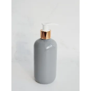 Dávkovač mýdla BELA 300 ml šedý s bílo-zlatým dávkovačem