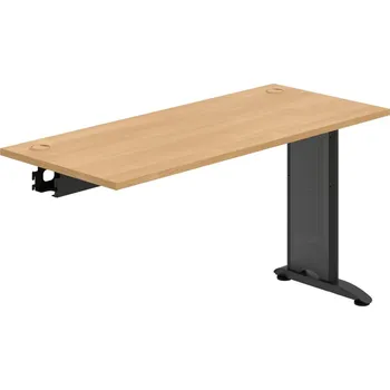Psací stůl FE 1400 R – Stůl pracovní řetězící rovný 140 cm, hl. 60 cm - Dub , Černý kov