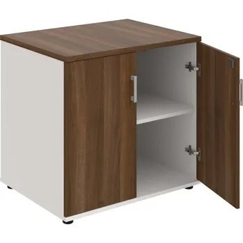 SPZ 80 60 P – Skříňka ke stolu, zavřená, š. 80 cm, léta podél - Ořech , Bílá , USH – hranatá