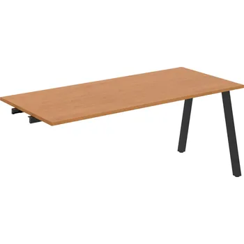 Psací stůl UJ A 1800 R – Stůl jednací rovný délky 180 cm, k řetězení - Olše , Černý kov