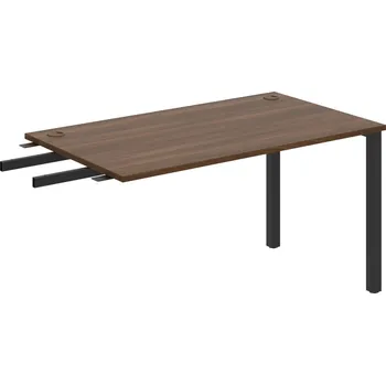 Psací stůl US 1400 RU – Stůl pracovní délky 140 cm, k řetězení - Ořech , Černý kov