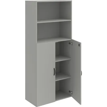 Policová skříň DZ 5 80 04 – Skříň policová dvéřová 185 × 80 cm - Šedá , Šedá , UCO – černá